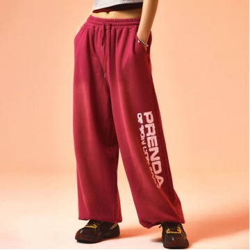 韓國PRENDA - GRADIENT RAWCUT JOGGER PANTS MAGENTA
